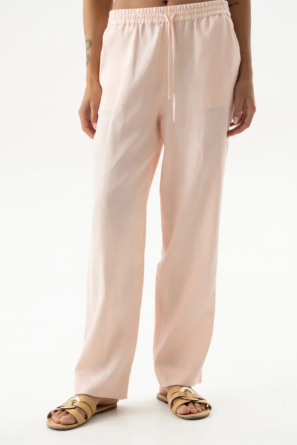 Льняные брюки 251206-06 Linen Spirit peach powder
