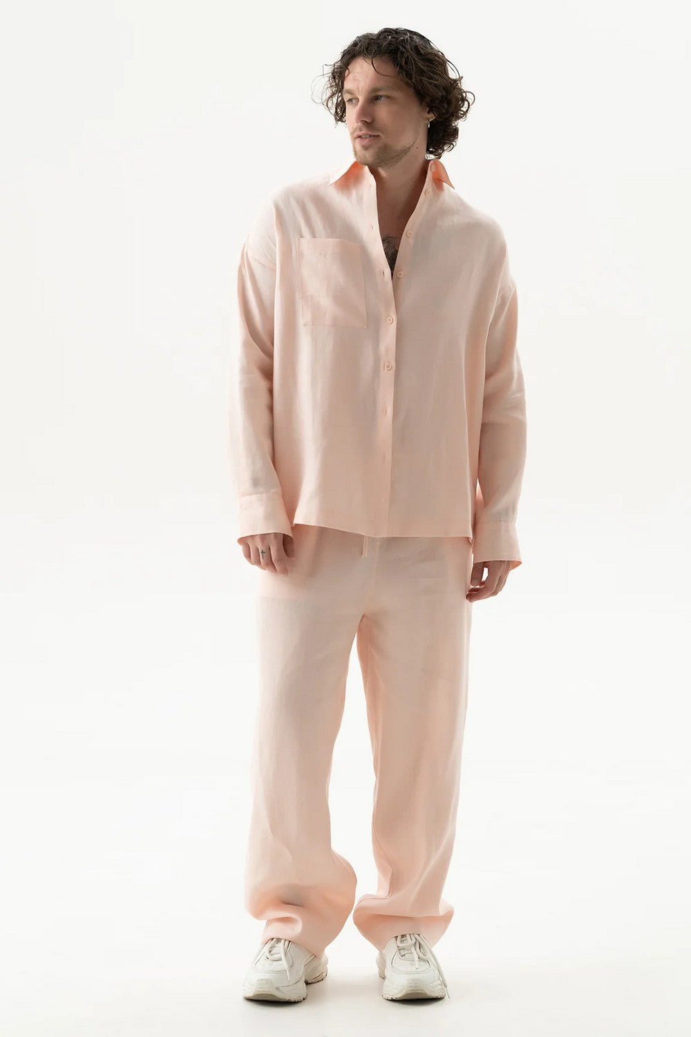 Лляні штани 251206-06 Linen Spirit peach powder