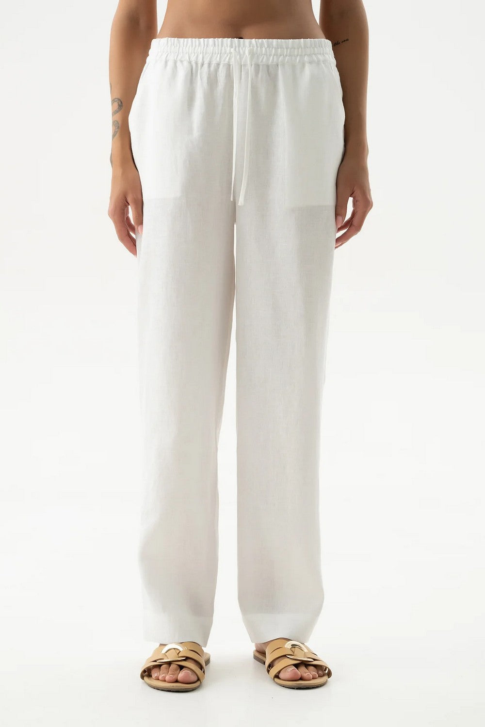 Льняные брюки 251206-06 Linen Spirit white
