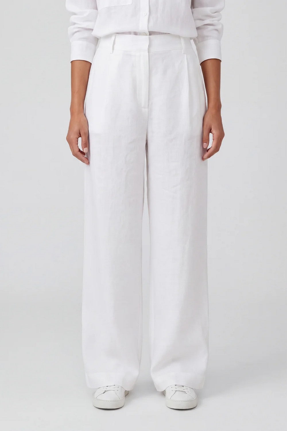 Лляні штани 251206-16 Linen Spirit white Nokaya