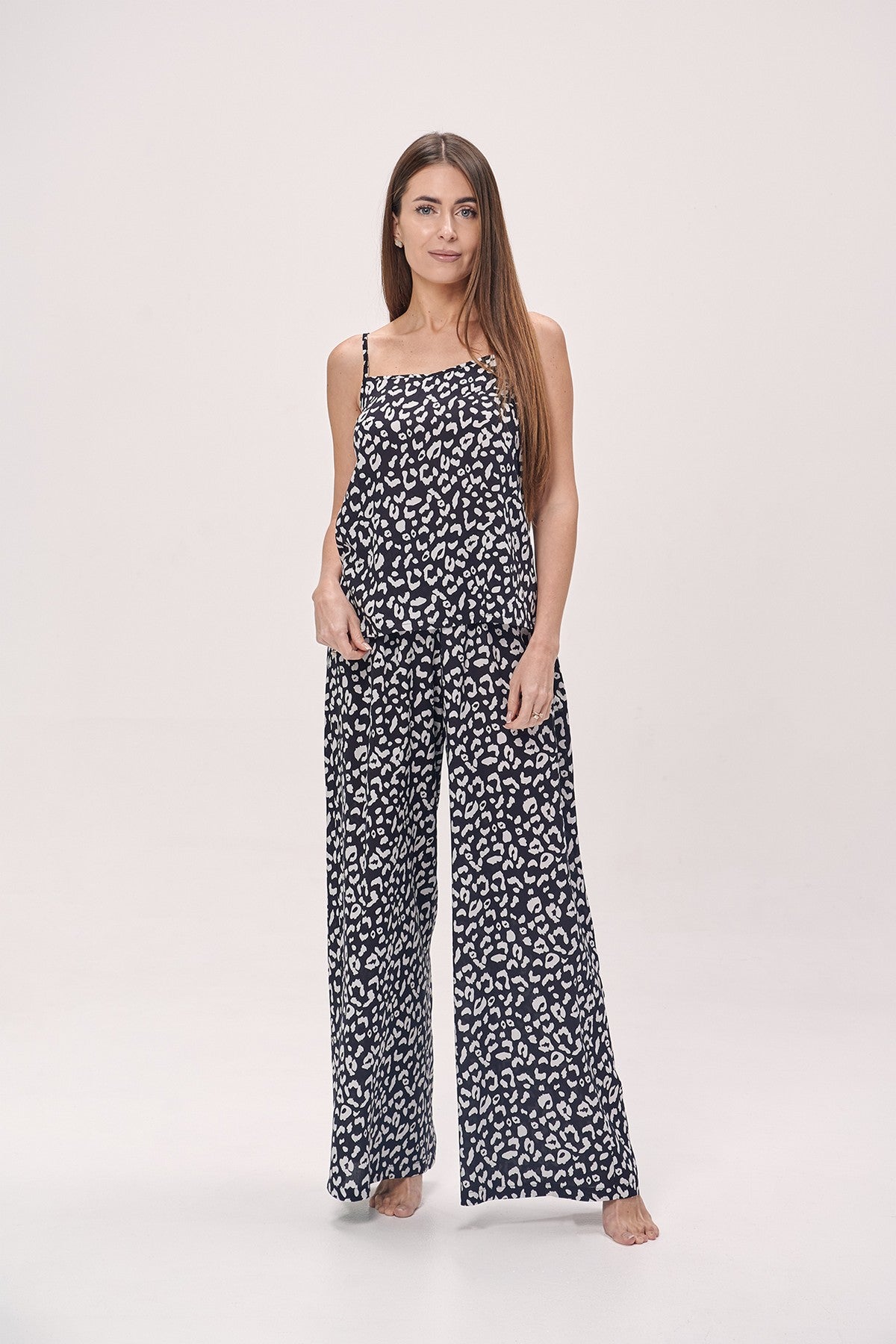 Хлопковые брюки 2633 black/white