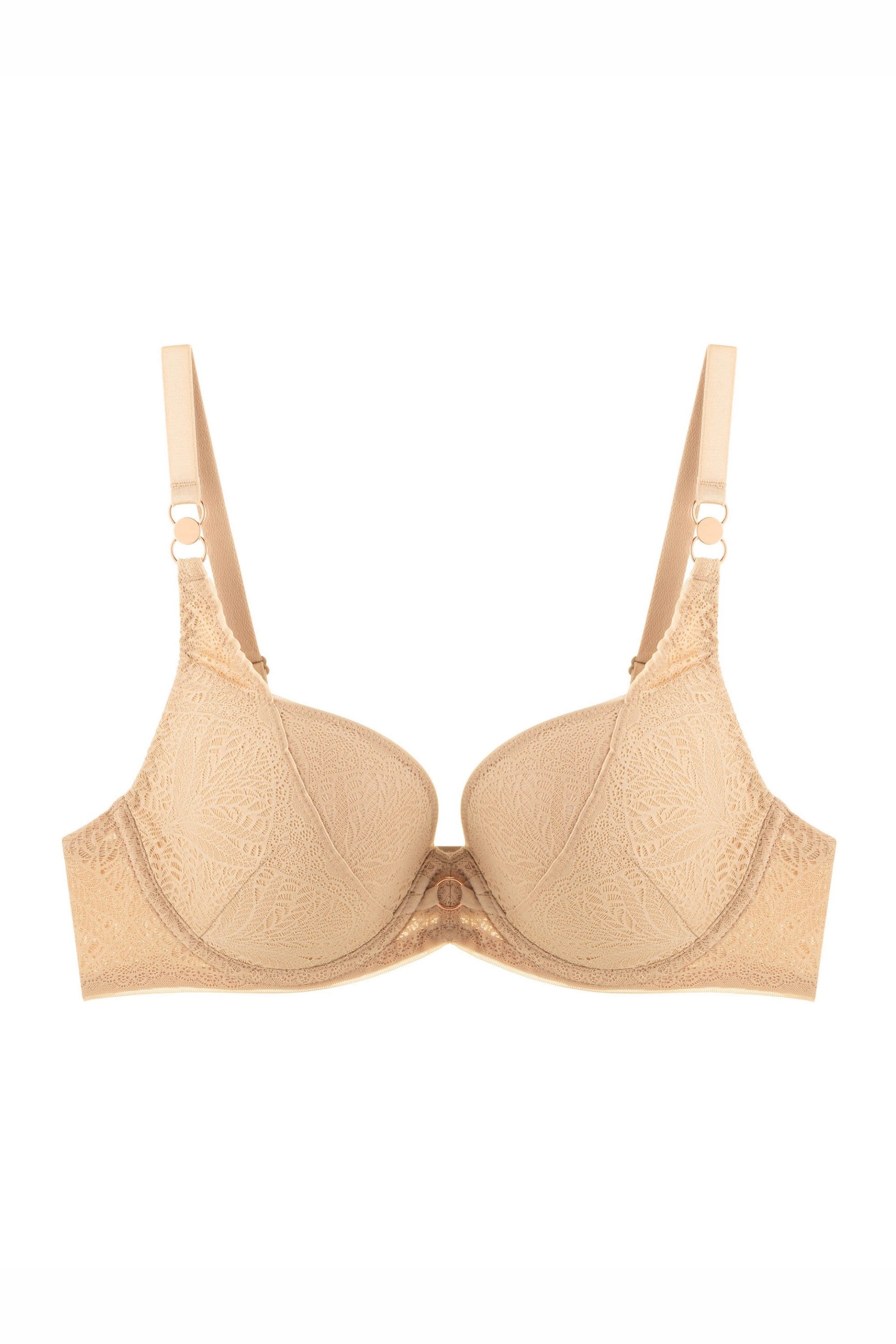 Формованый бюстгальтер с кружевом 8182-011 beige