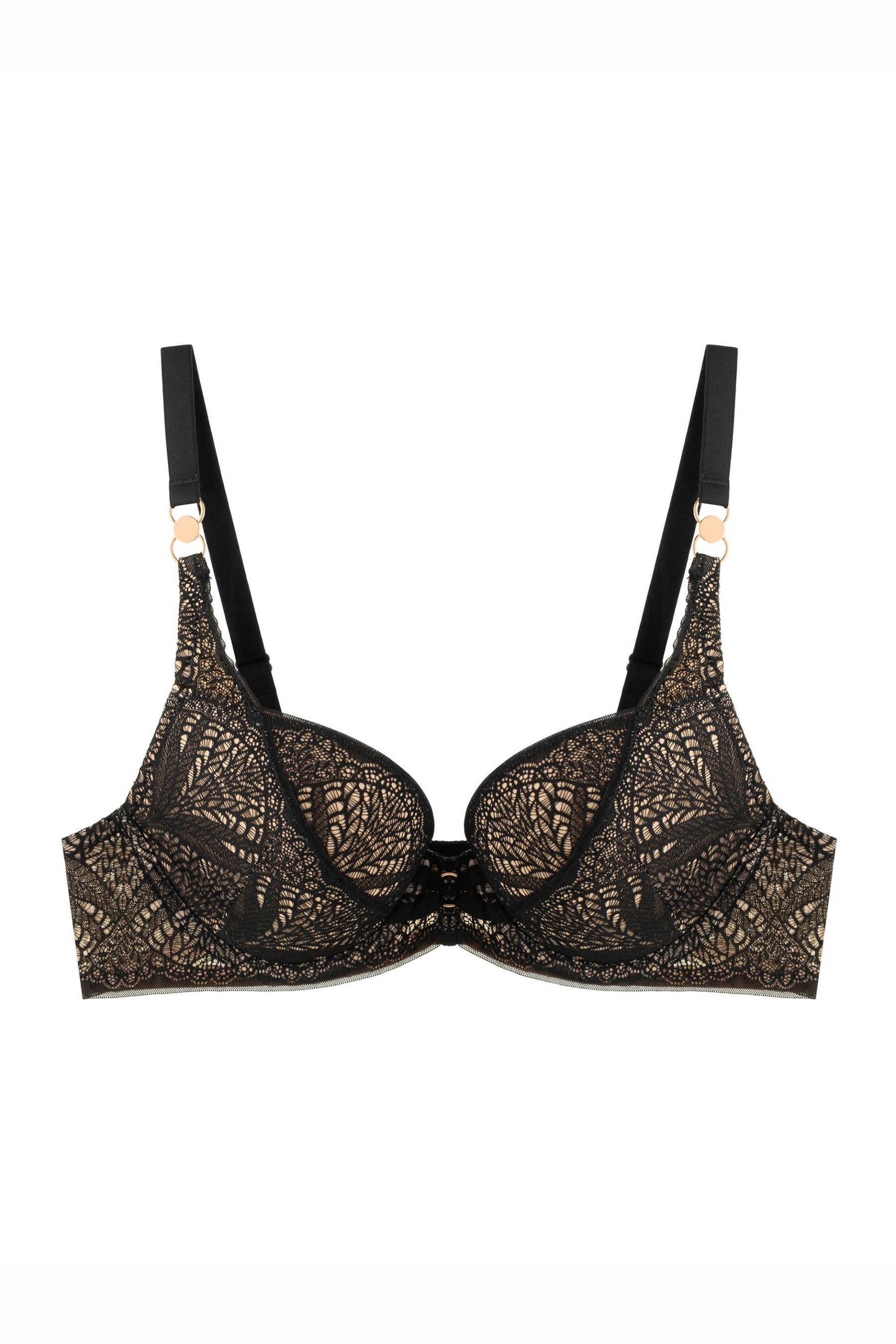 Формованый бюстгальтер с кружевом 8182-011 black