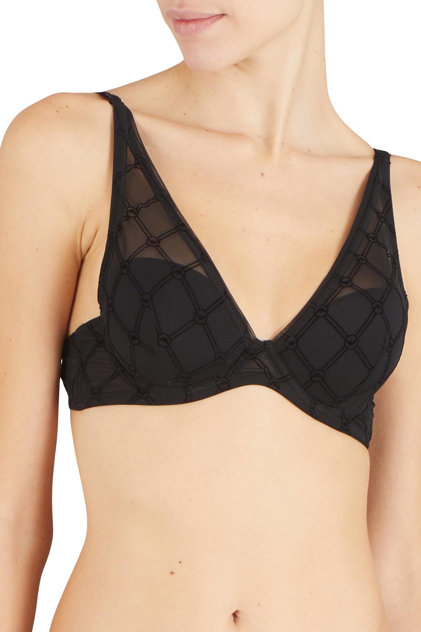 Бюстгальтер з мікросіткою 591478555 black