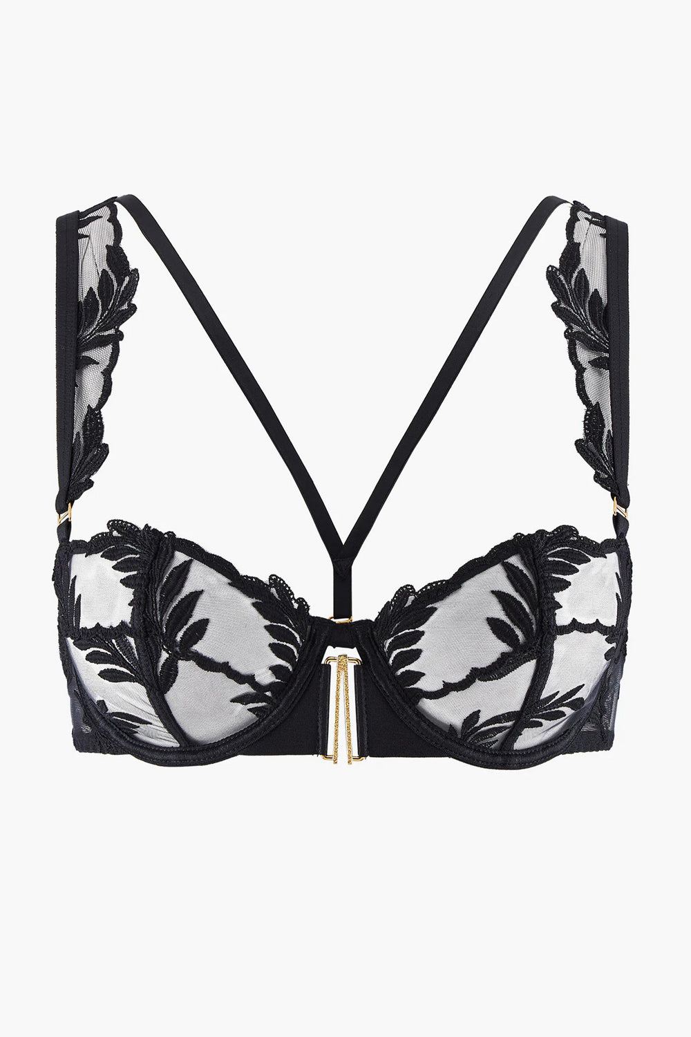 Бюстгальтер балконет із вишивкою 1EF14 Queen of Shadow noir absolu