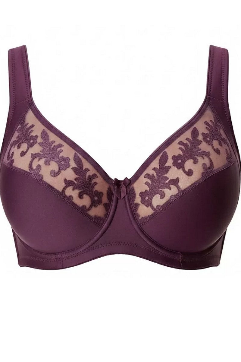 Мягкий бюстгальтер с вышивкой 006 015 Martina dark grape