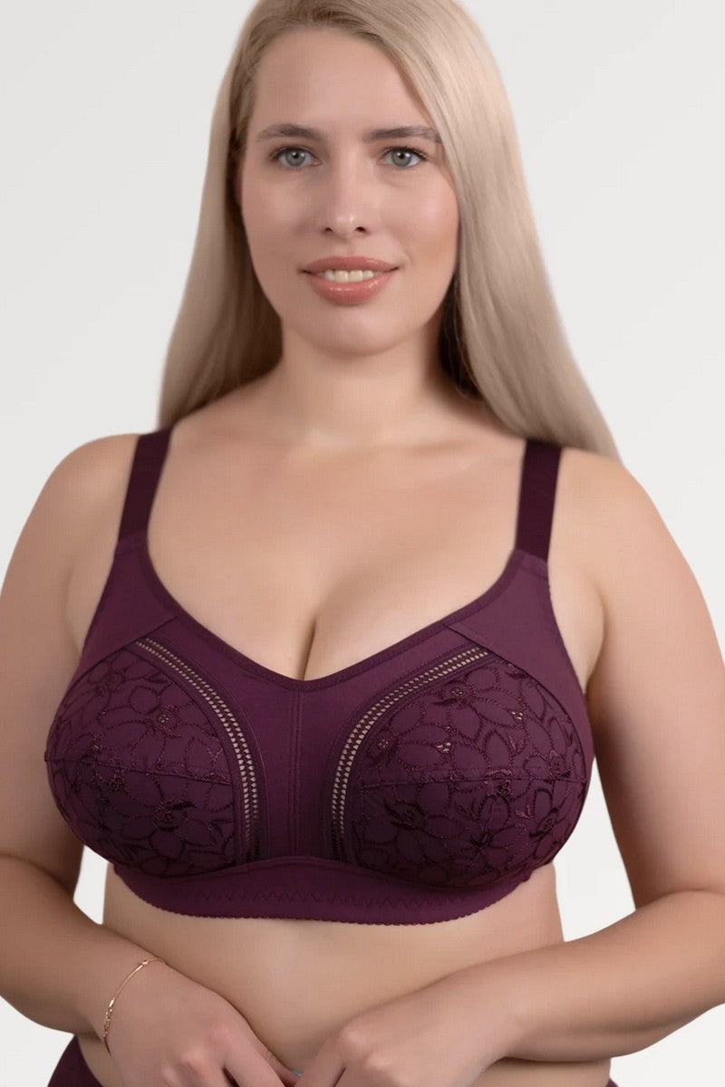 Хлопковый бюстгальтер без косточек 1403 plum wine