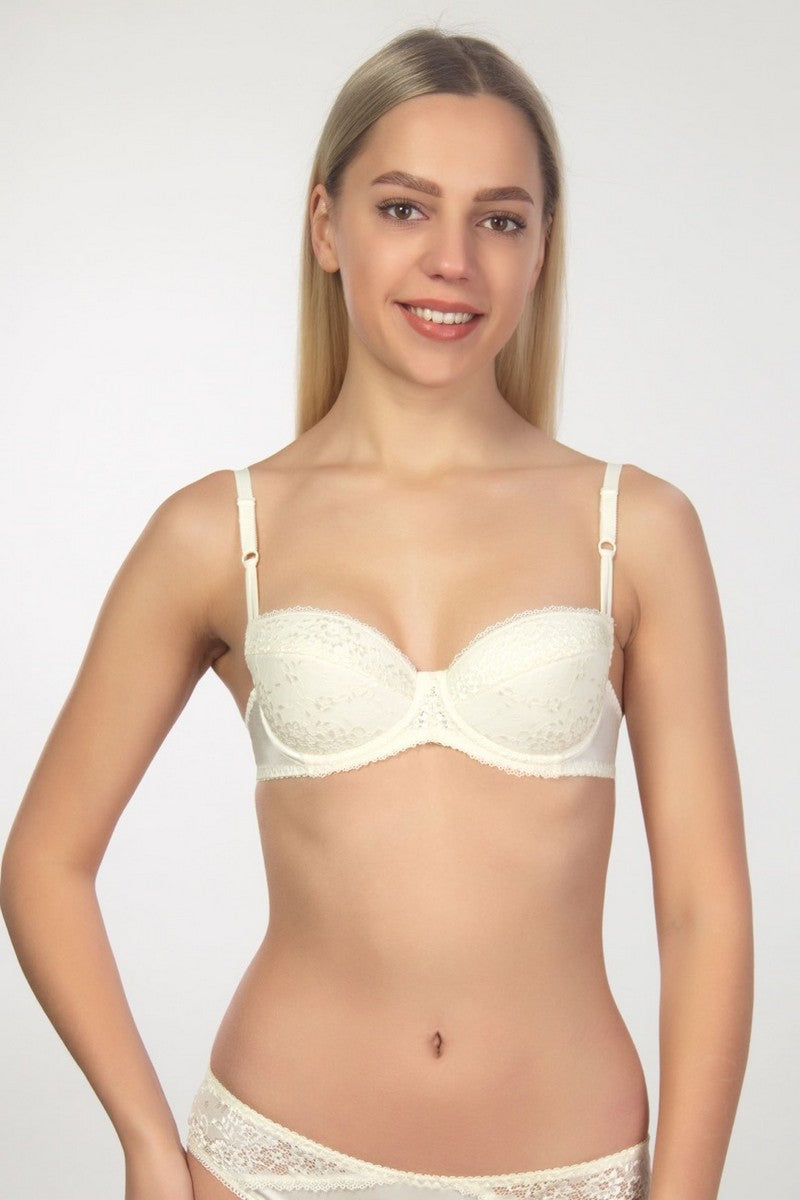 Кружевной бюстгальтер с плотными чашками 168 champagne