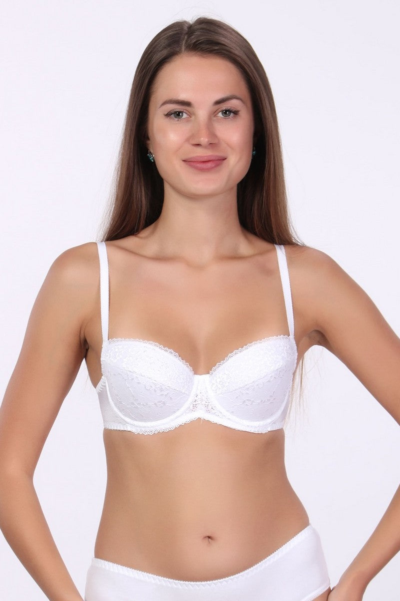 Кружевной бюстгальтер с плотными чашками 168 white