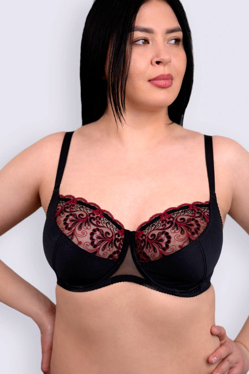 Мягкий бюстгальтер с вышивкой 19/304 black