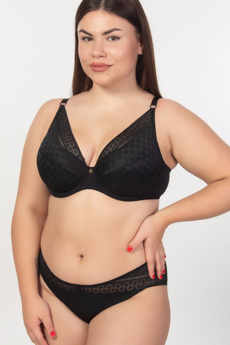 Кружевной бюстгальтер пуш-ап 1911/016 black