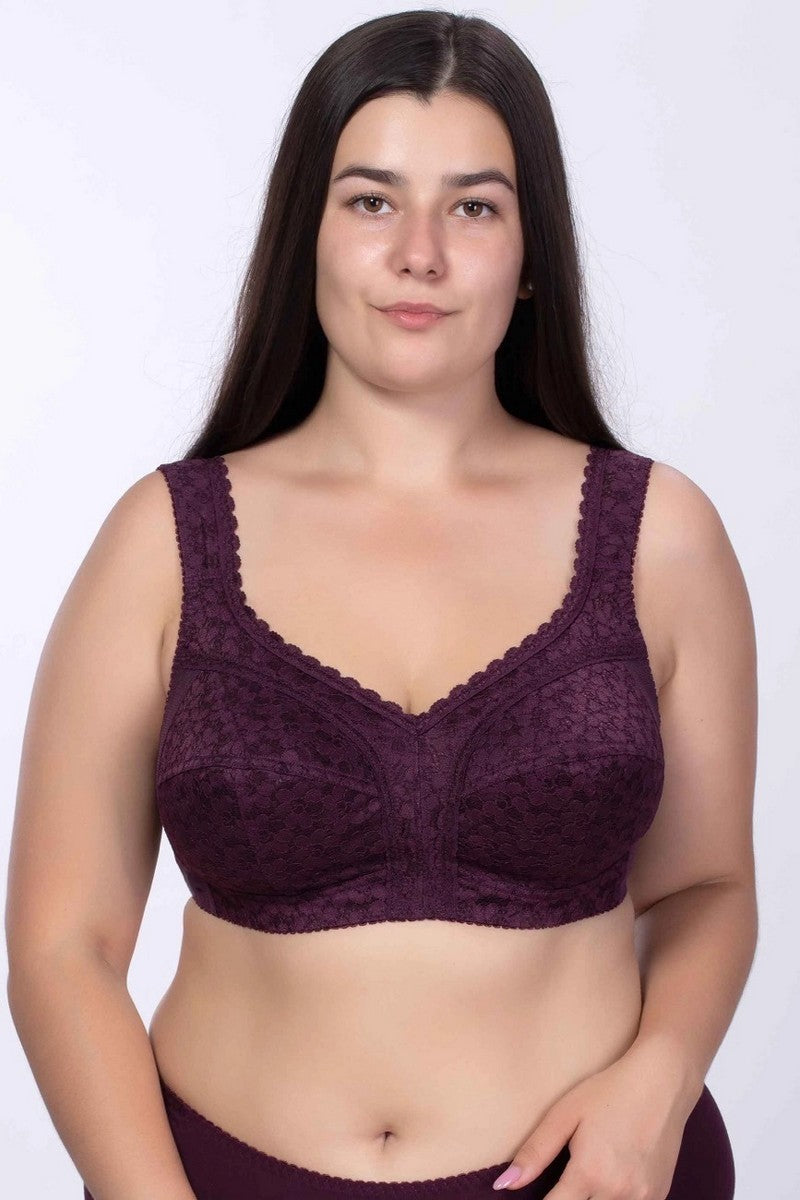 Кружевной бюстгальтер без косточек 215 plum wine