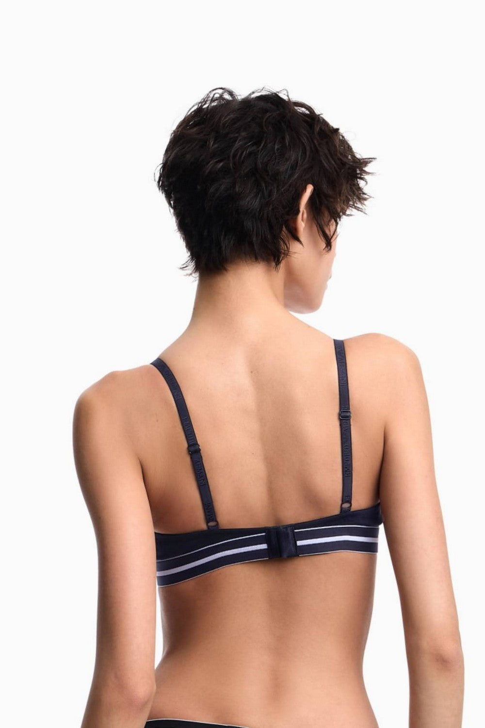 Бавовняний бюстгальтер 219761531 blue Emporio Armani спина