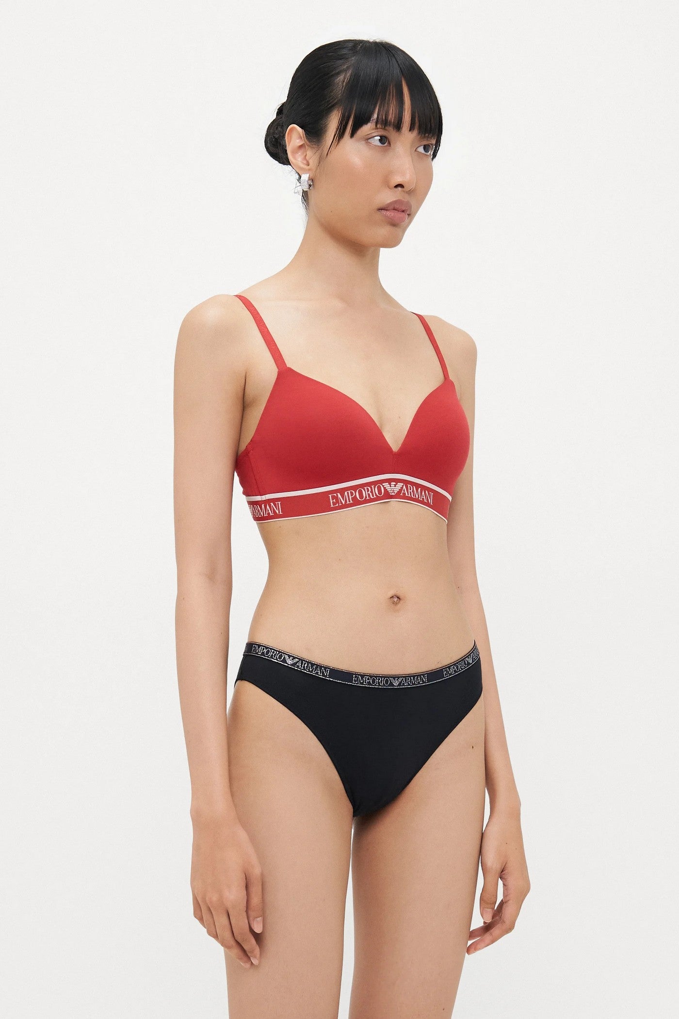 Бавовняний бюстгальтер без кісточок 679634646 red Emporio Armani
