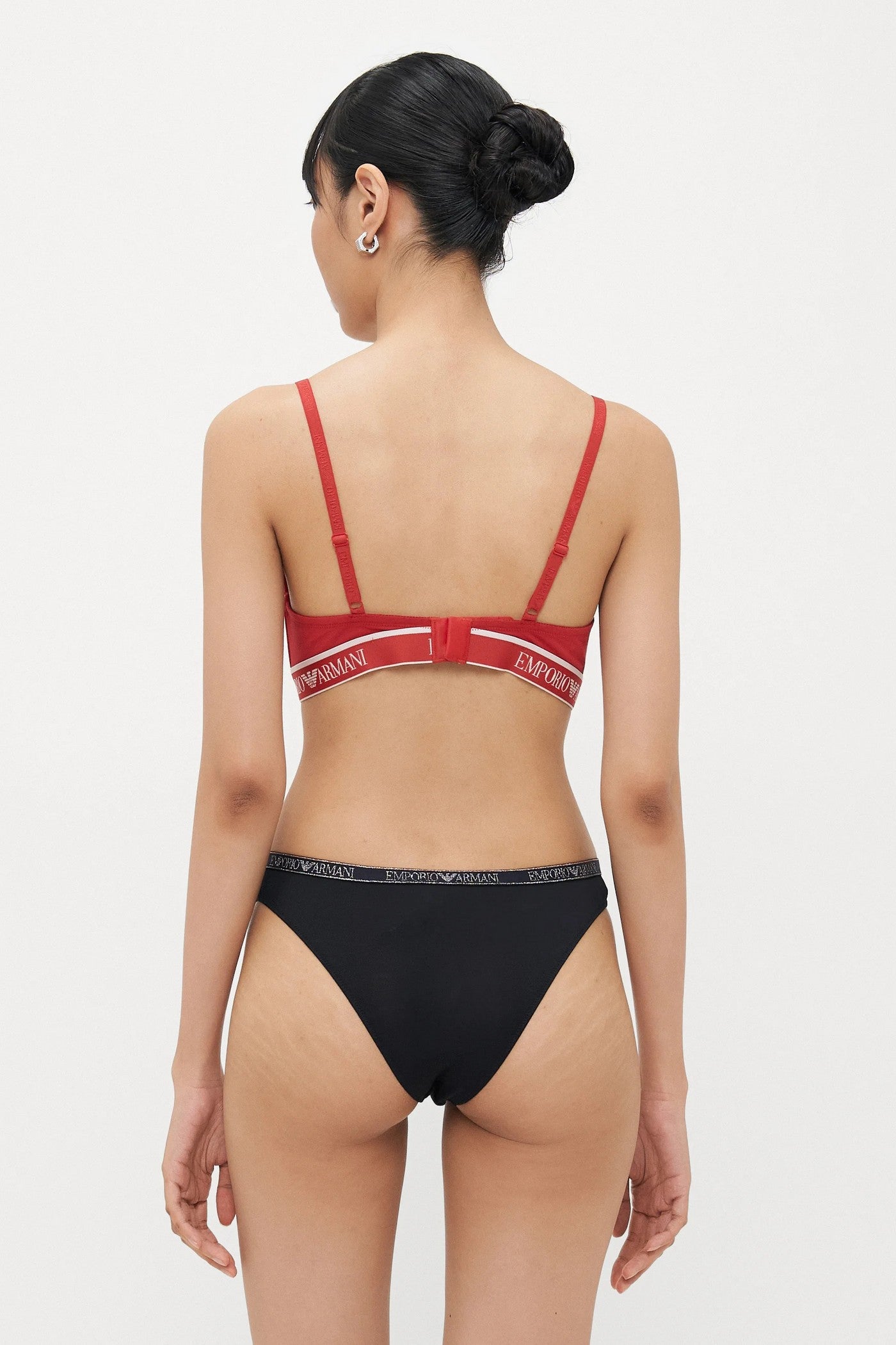 Бавовняний бюстгальтер без кісточок 679634646 red Emporio Armani спина