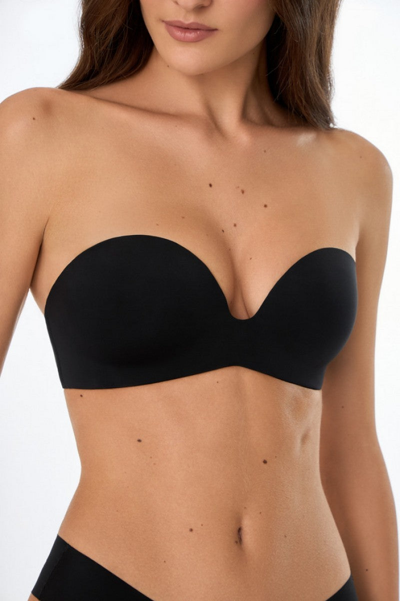 Безшовний бюстгальтер пуш-ап 1003 Jade black