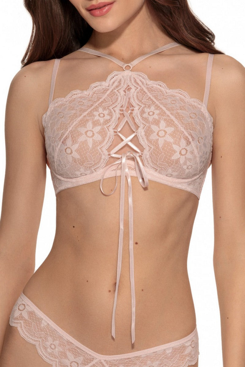 Кружевной холтер-бра 1450/10 Lana rose powder