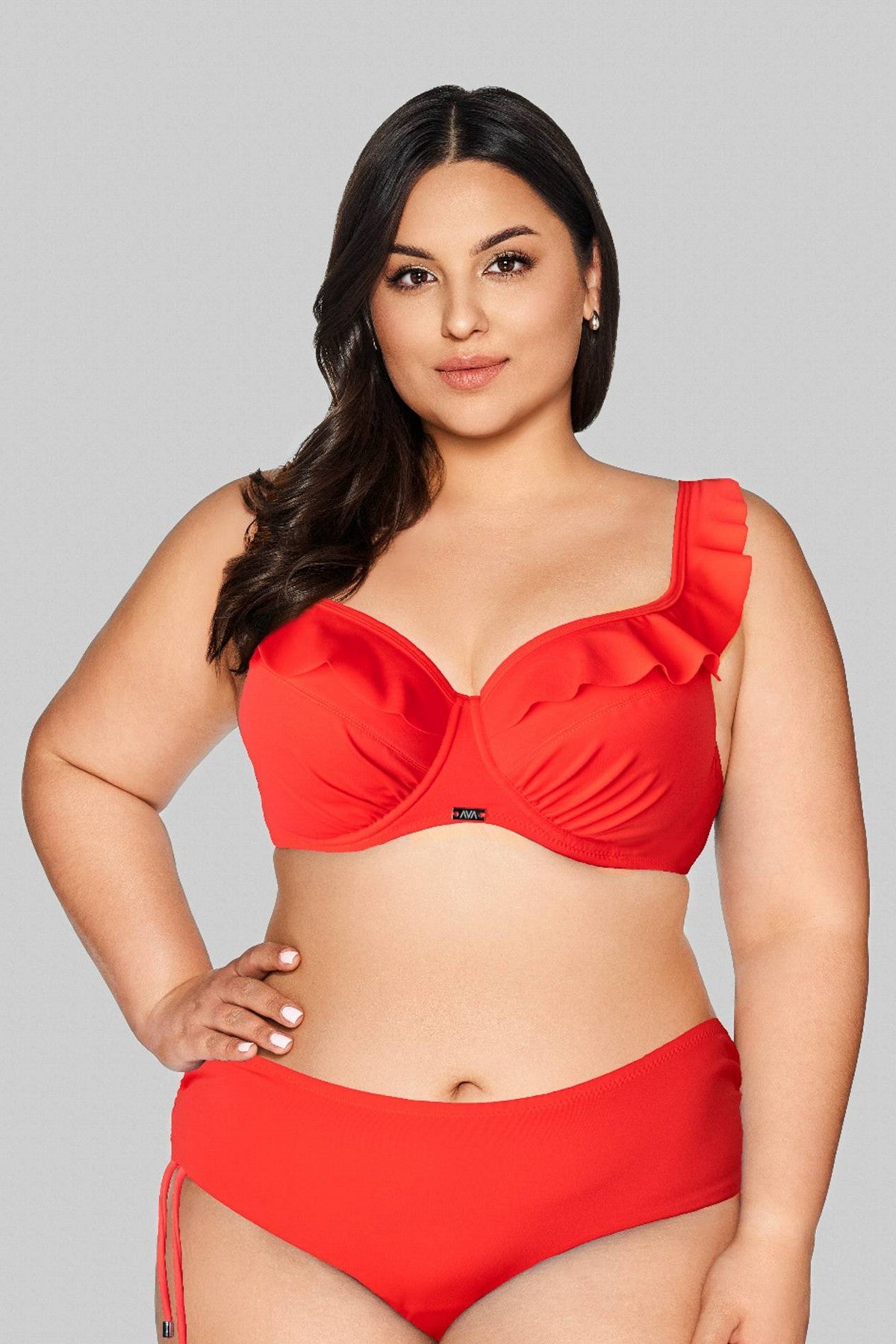 Купальный бюстгальтер с рюшами 213 Vivid orange