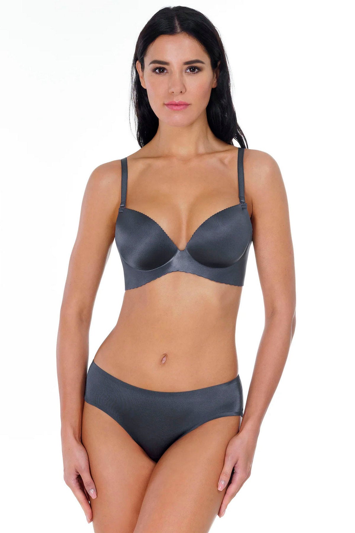 Безшовний бюстгальтер пуш-ап Invisible Seamless 77D35 anthracite