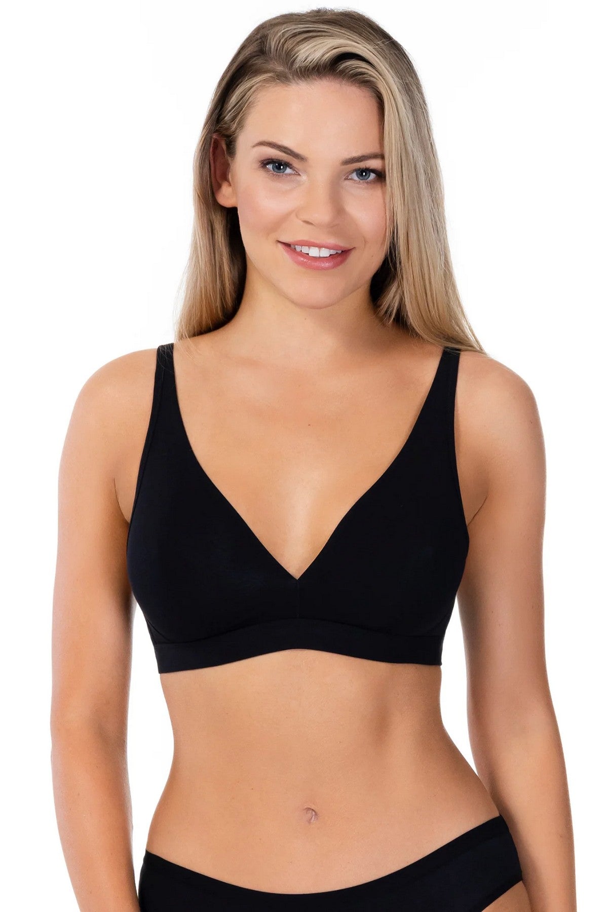 Бесшовный бюстгальтер без косточек 92H20 Shape black