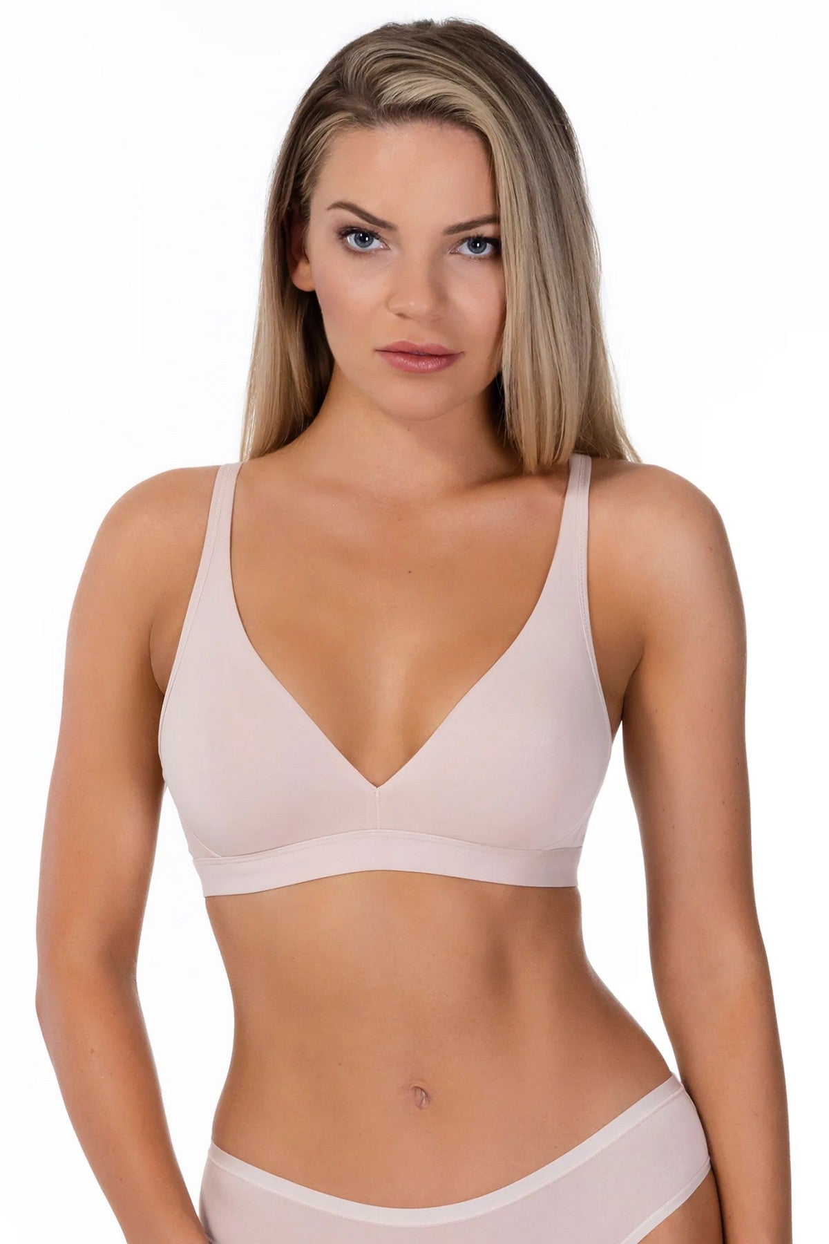 Бесшовный бюстгальтер без косточек 92H20 Shape silver peony