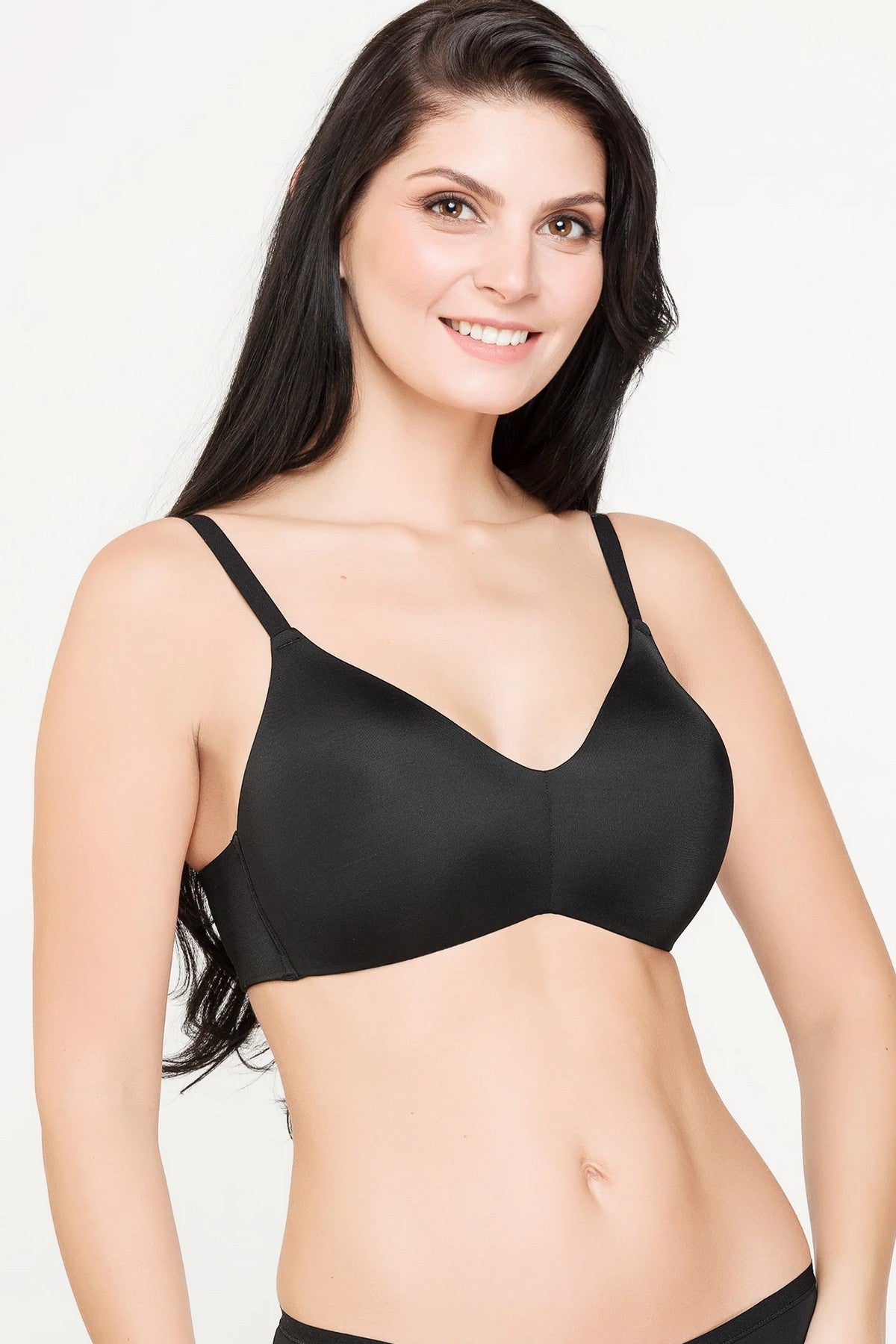 Бесшовный бюстгальтер без косточек 92H37 Shape black