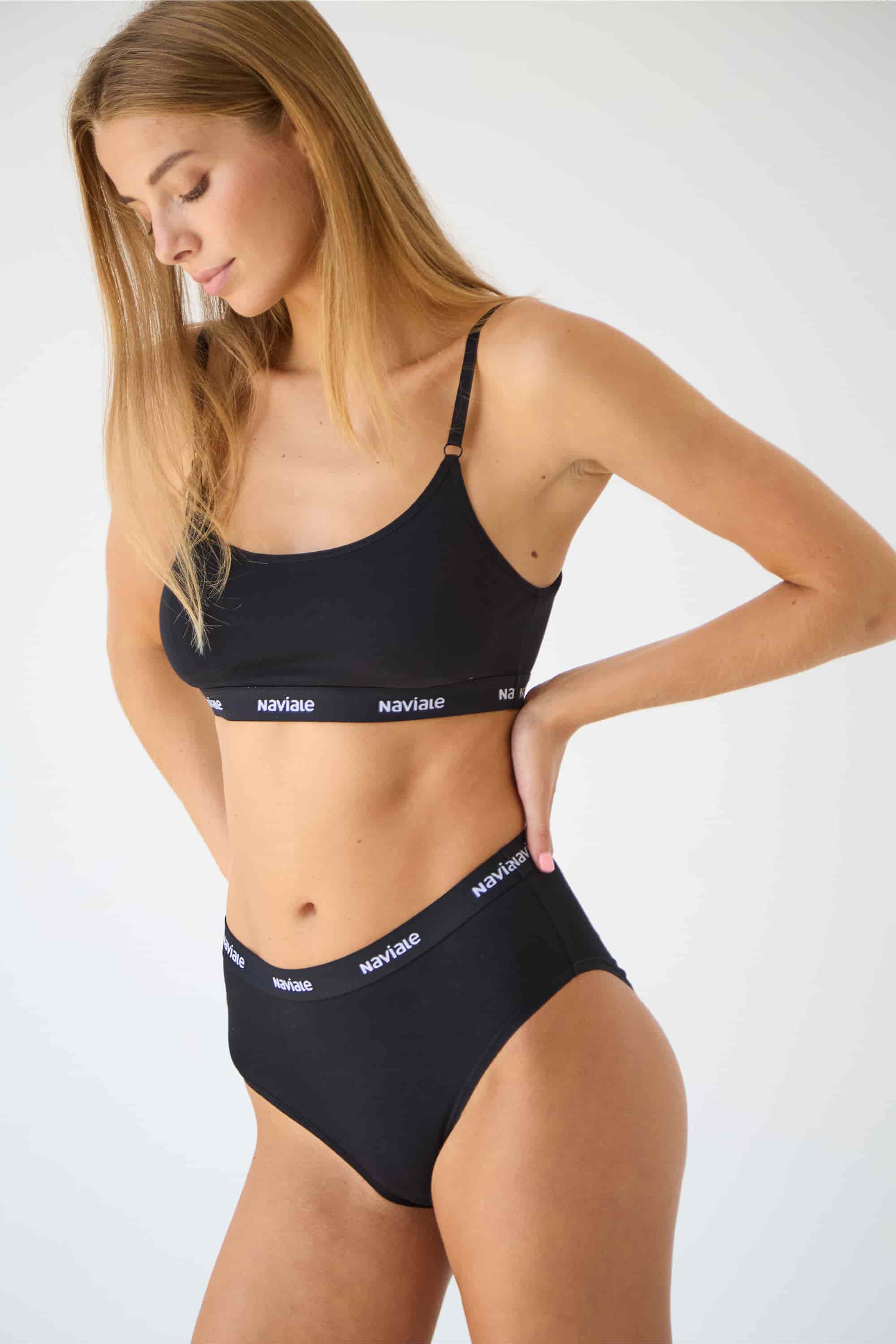 Хлопковый топ с логотипом LU043-01 black