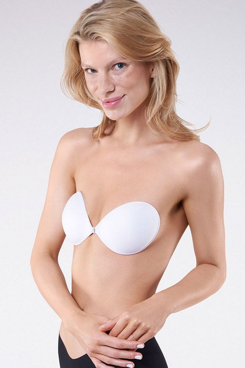 Тканевый бюстгальтер невидимка с push-up BS-02 white