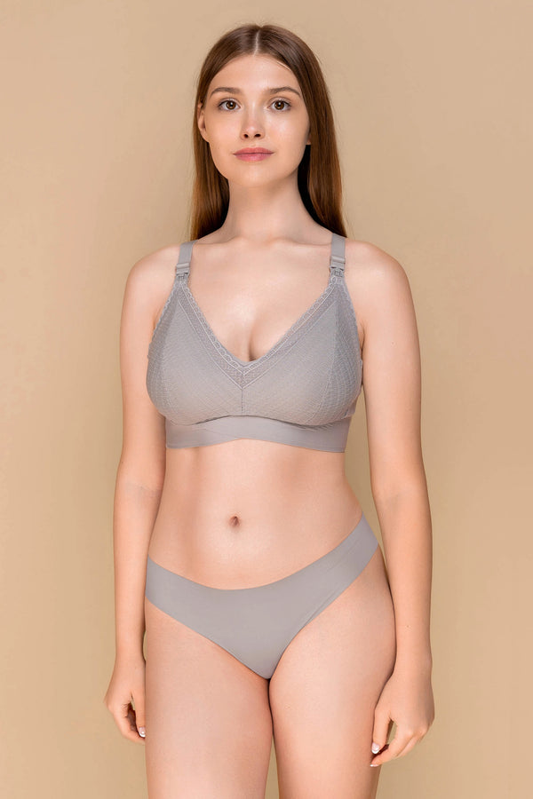 Бесшовный бюстгальтер для кормления 881-076 light gray