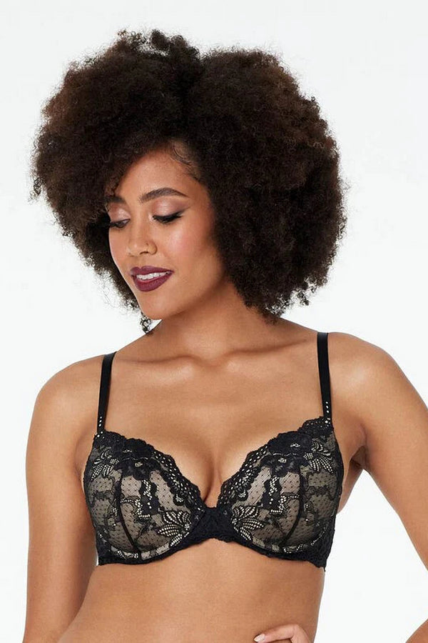 Кружевной бюстгальтер пуш-ап 864053 My Fit Lace black/beige