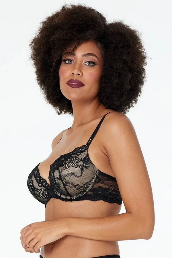 Кружевной бюстгальтер пуш-ап 864053 My Fit Lace black/beige