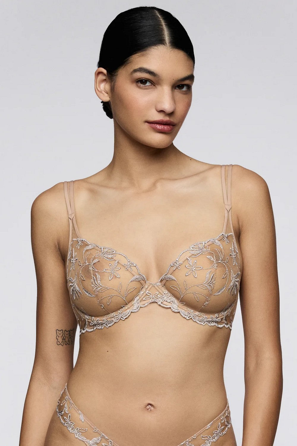 Бюстгальтер балконет з вишивкою 3500813 Shay silver Sarda