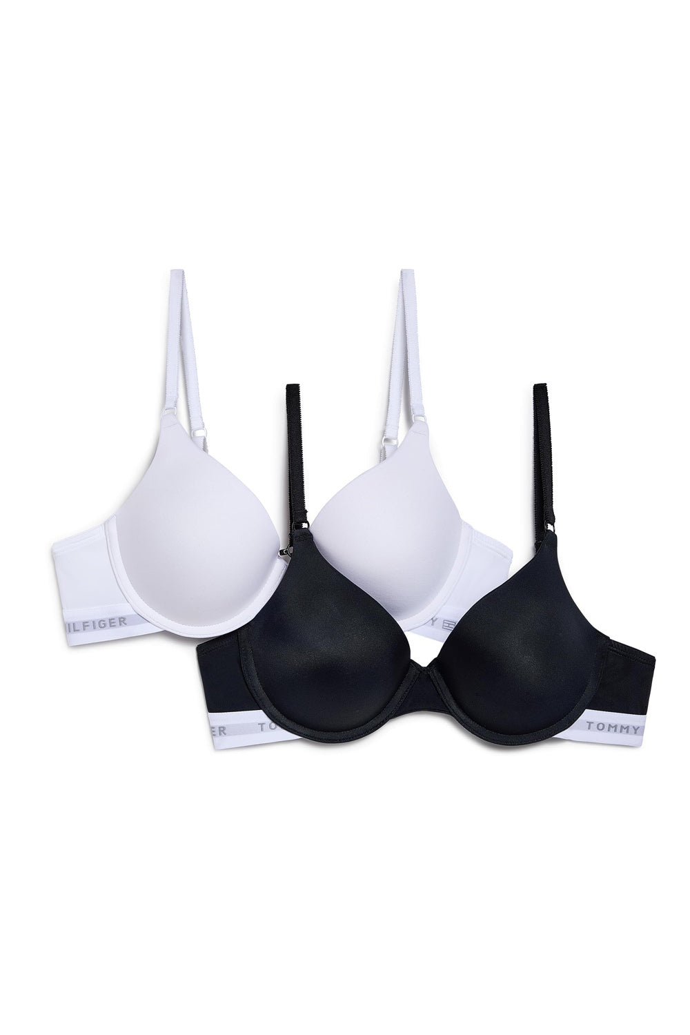 Гладкий бюстгальтер пуш-ап 723569559 (2 шт.) black/white Tommy Hilfiger