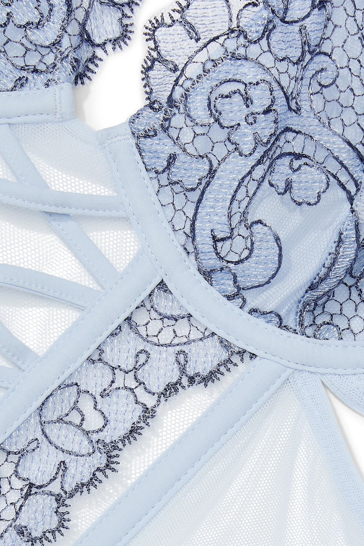 Бюстьє з вишивкою 120648979 blue Victoria`s Secret вишивка