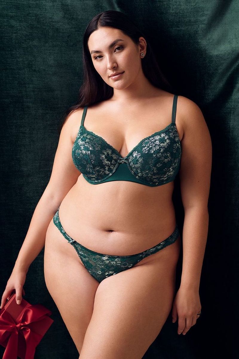 Кружевной бюстгальтер с люрексом 155495374