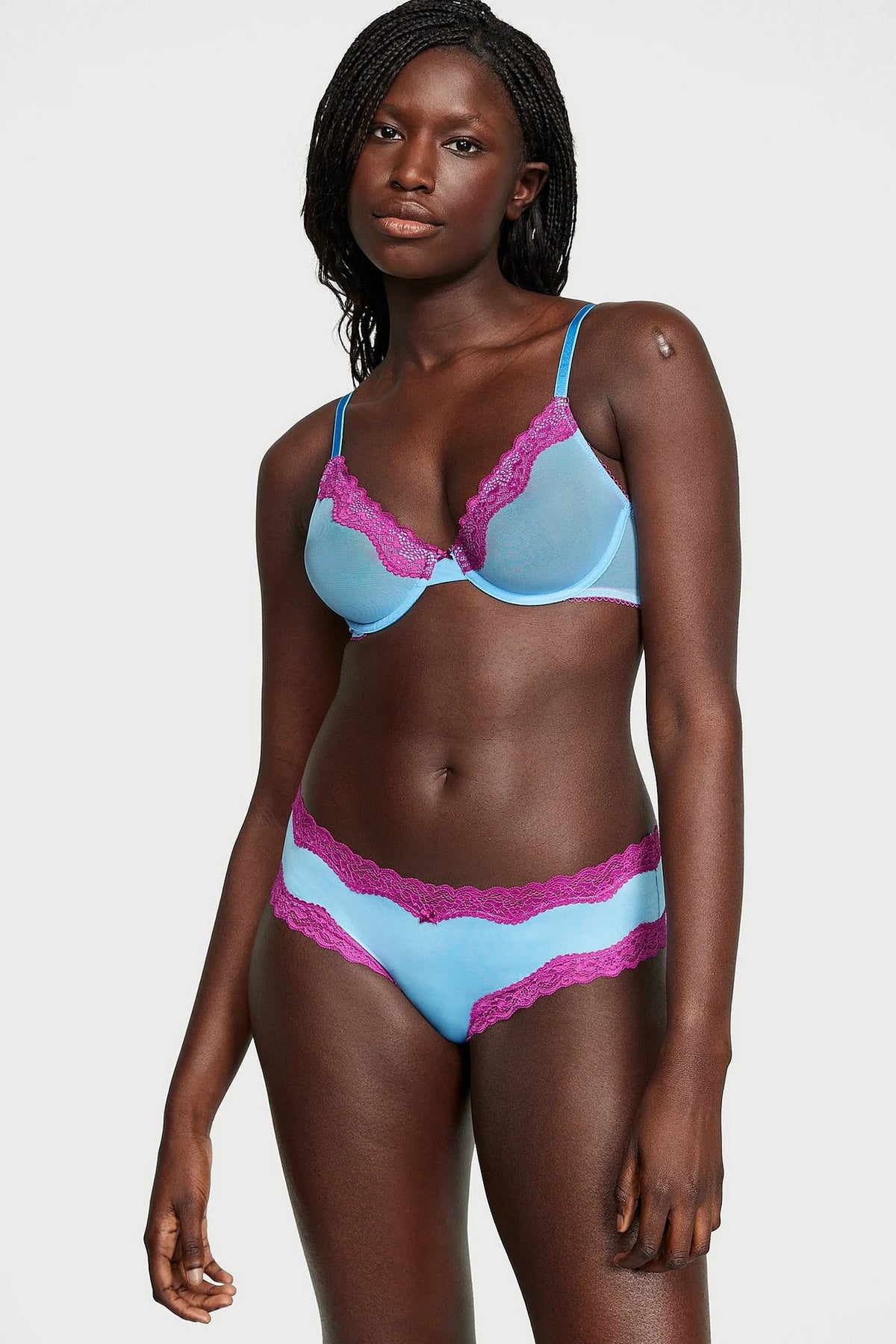 Бюстгальтер із мікросітки 224309041 blue Victoria`s Secret