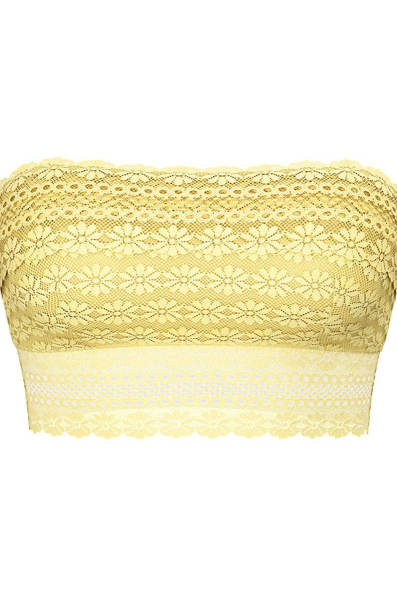 Кружевной бюстгальтер бандо 281945417 yellow