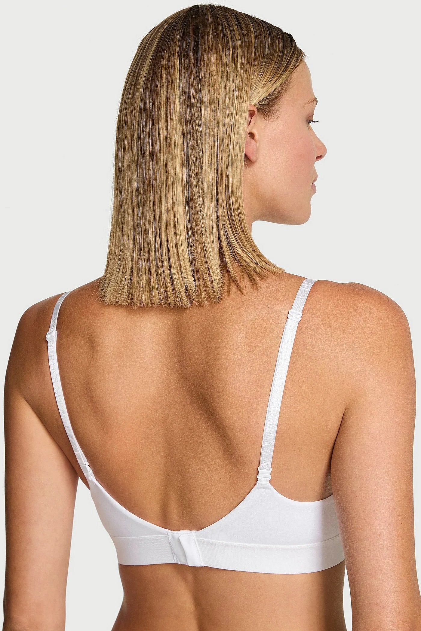 Гладкий бюстгальтер 330207330 white Victoria`s Secret спина