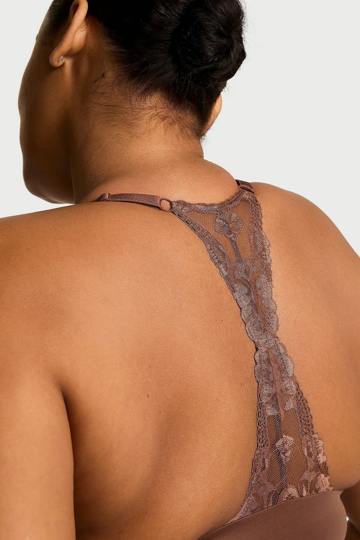 Бюстгальтер з мереживною спинкою 389553287 brown Victoria`s Secret