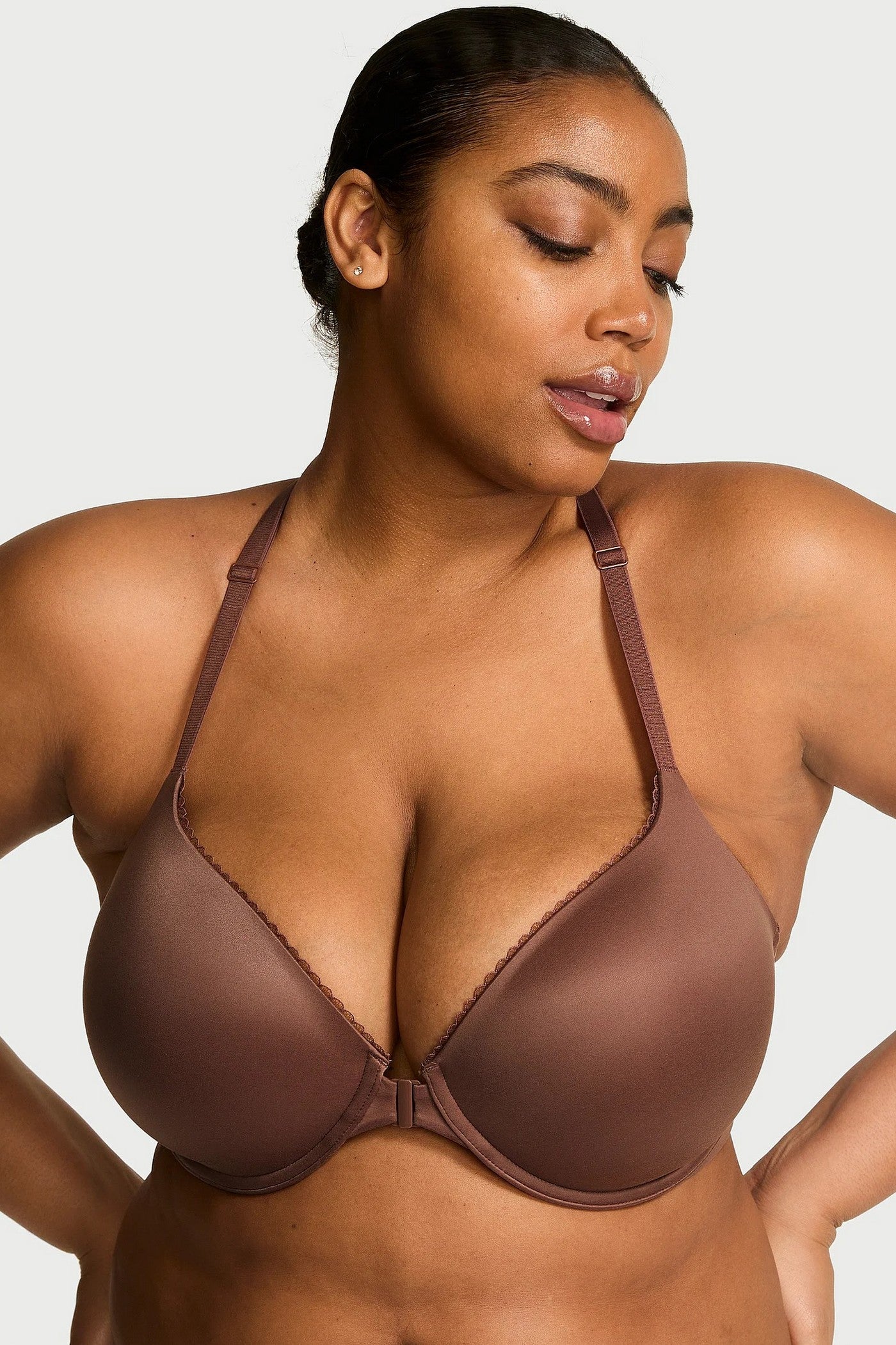 Бюстгальтер з мереживною спинкою 389553287 brown Victoria`s Secret