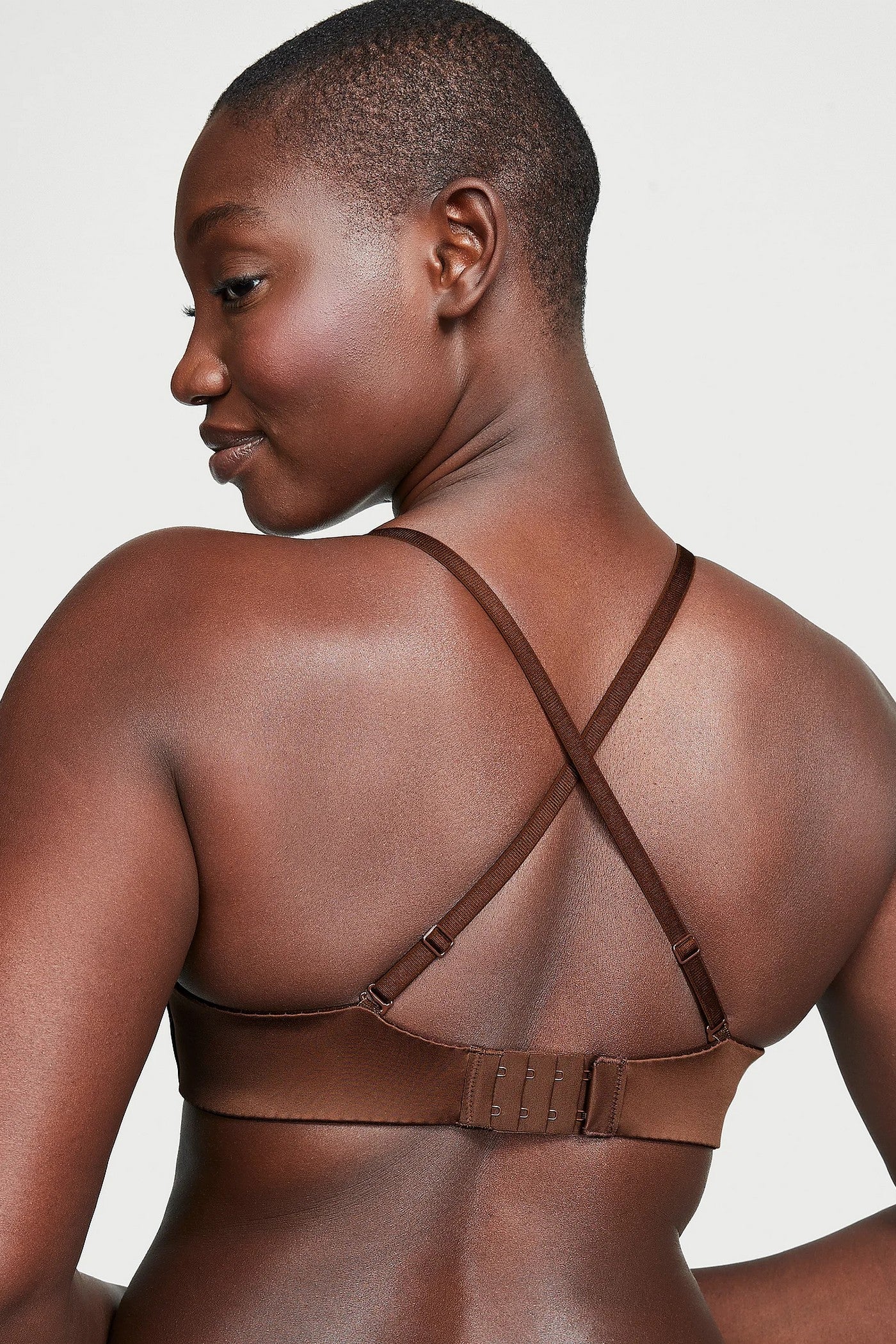 Бюстгальтер безшовний балконет 584628061 brown Victoria`s Secret спина