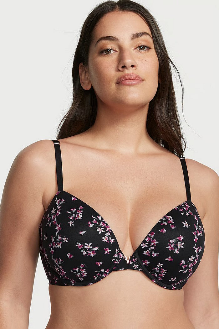Ущільнений бюстгальтер з принтом 604903494 black Victoria`s Secret