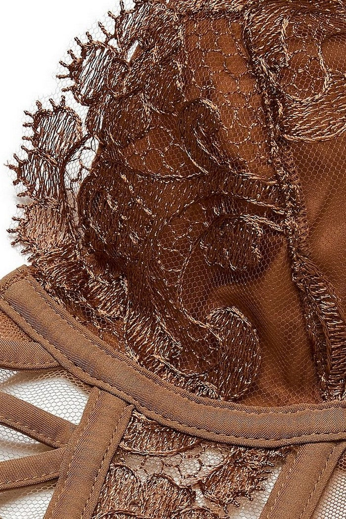 Бюстье с вышивкой 632884820 brown