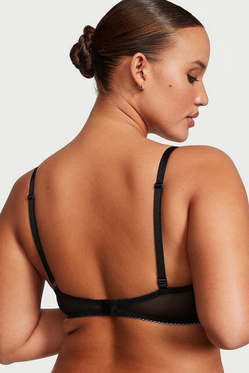 М'який бюстгальтер із мікросітки 671346804 black Victoria`s Secret спина