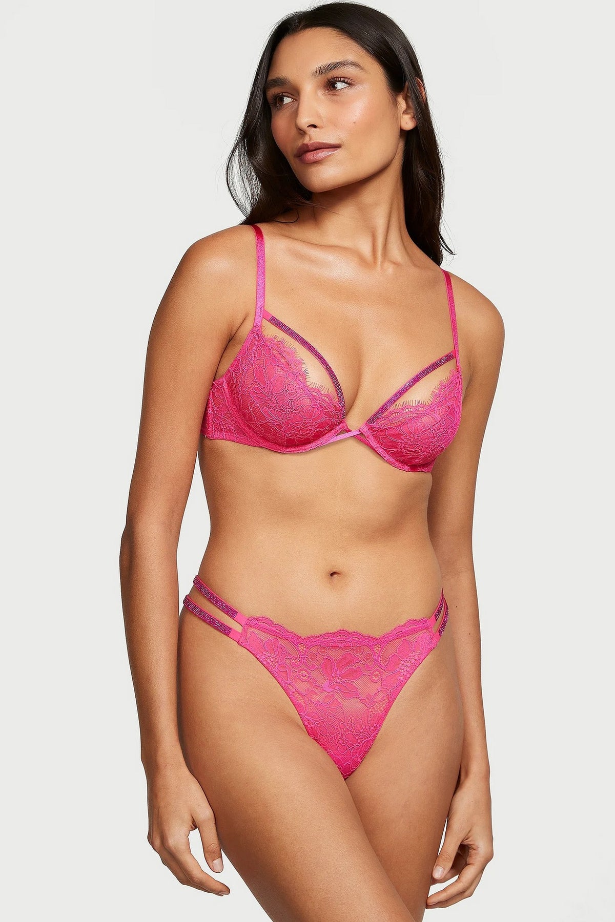Мереживний бюстгальтер зі стразами 815175116 pink Victoria`s Secret