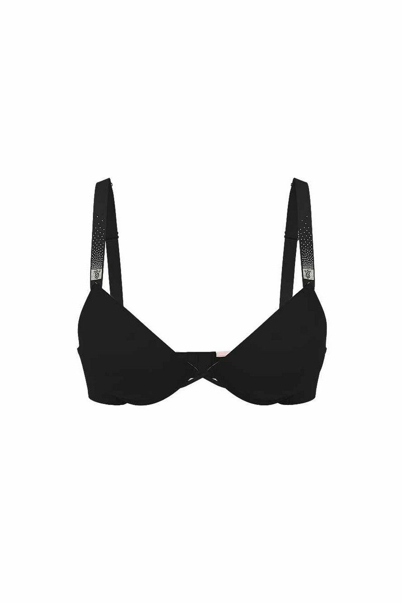 Гладкий бюстгальтер зі стразами 832732139 black Victoria`s Secret