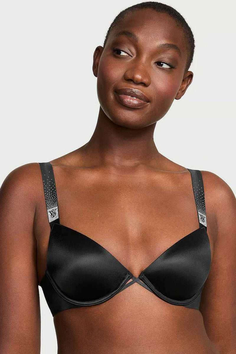 Гладкий бюстгальтер зі стразами 832732139 black Victoria`s Secret