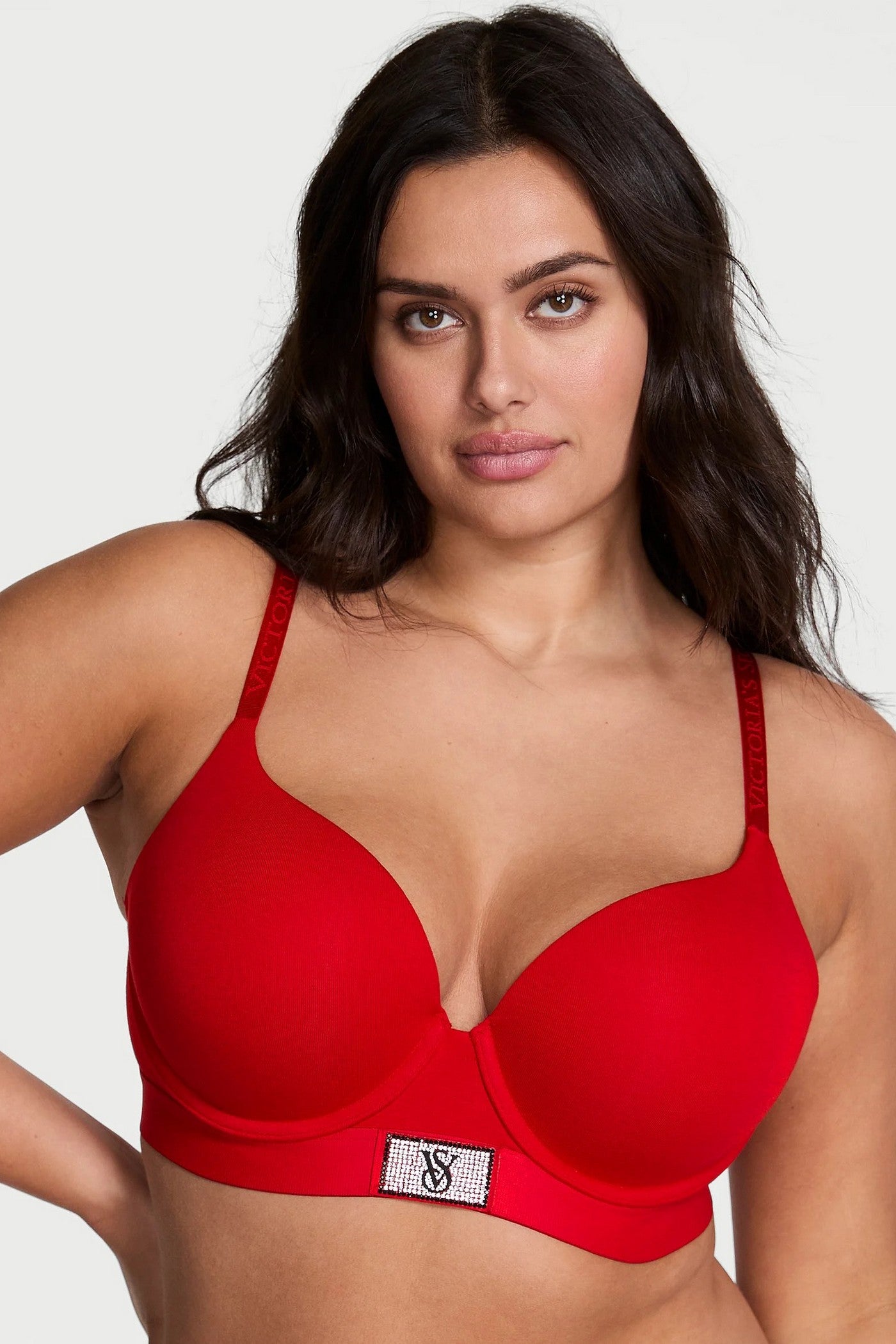Бюстгальтер пуш-ап зі стразами 850871974 red Victoria`s Secret