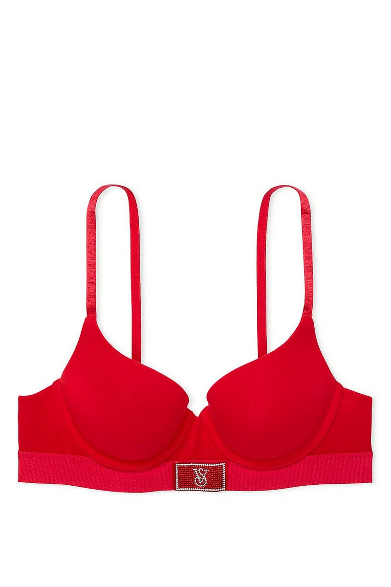 Гладкий бюстгальтер со стразами 884509782 red