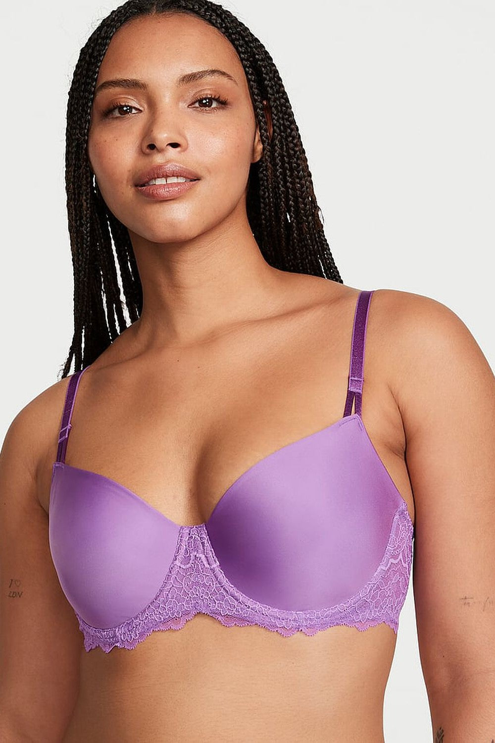 Гладкий бюстгальтер з мереживом 912140244 lilac Victoria`s Secret